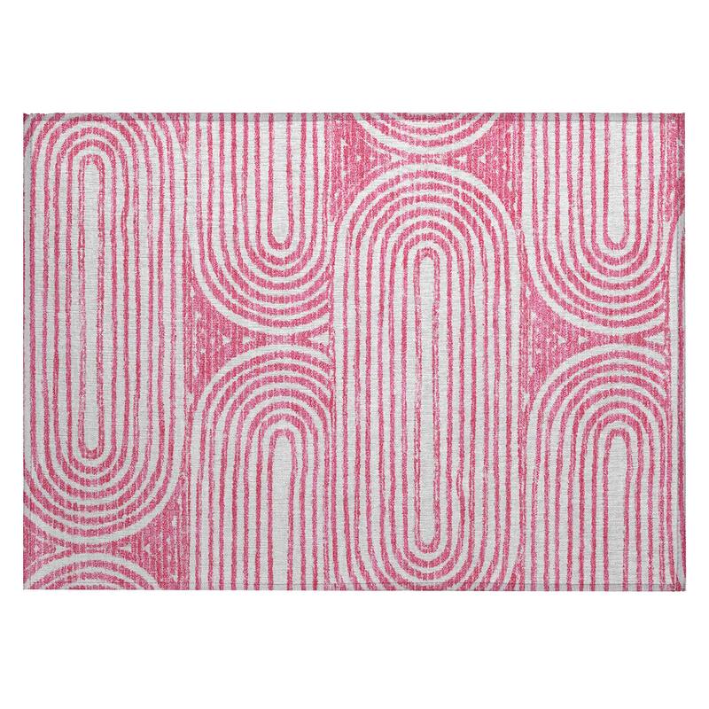 Machine Washable Indoor/ Outdoor Modern Vibes Chantille Rug