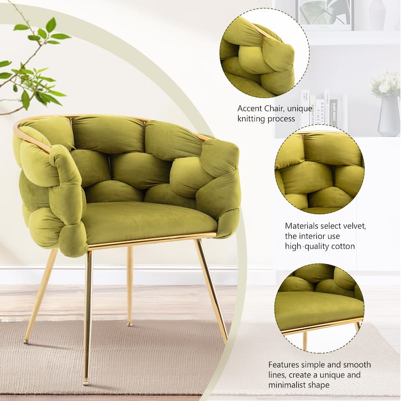Modern Velvet Dining Chair with Metal Legs