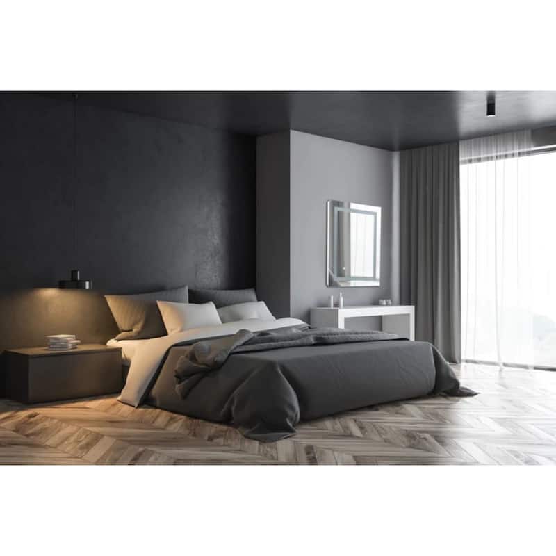 Modern Mirrors Zenith Wall Mounted Lighted Bathroom Mirror with Defogger, Touch Control LED Bathroom Vanity Mirrors