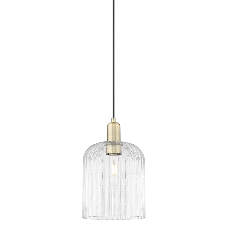 Innovations Lighting 716-1P-14-8 Bridal Veil Pendant Bridal Veil 8" - Antique Brass / Clear