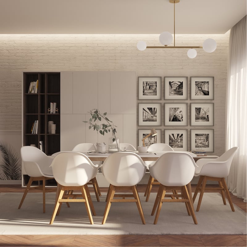 Midtown Concept Nordic 9 Piece Dining Set - with Cushions