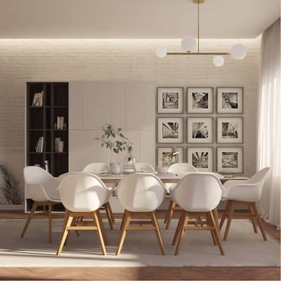 Midtown Concept Nordic 9 Piece Dining Set - with Cushions