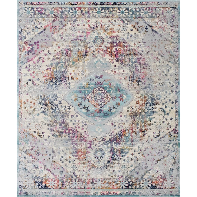 Noori Rug Westfield High-low Rosalee Area Rug - 5'0" x 7'8" - Silver/Teal Green
