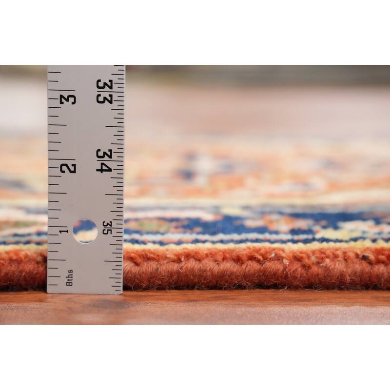Hand Knotted Oriental 100% Wool Carpet Traditional Medallion Oranges & Rust Heriz (serapi) Area Rug - 3' 0'' X 2' 0''