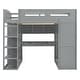 preview thumbnail 4 of 18, Full Size Loft Bed Kids Bed with Desk, Wardrobes, 4 Drawers and 4 Shelves,Left-Side Storage and Drawers