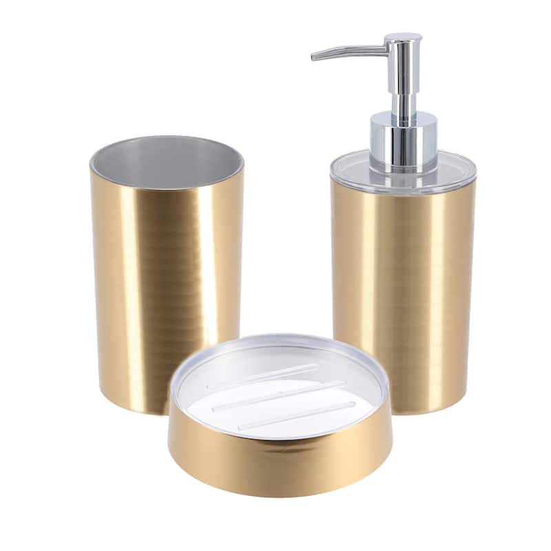 Brushed Gold Bathroom Accessory Set - Set 3 Pieces Only