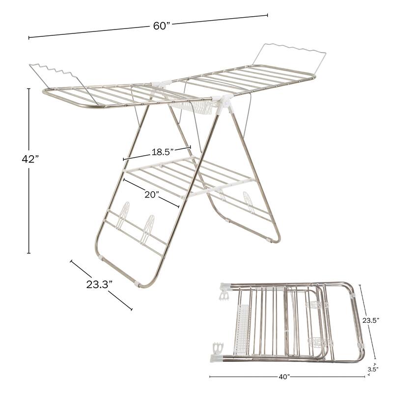 Everyday Home Indoor/Outdoor Folding Clothes Drying Rack