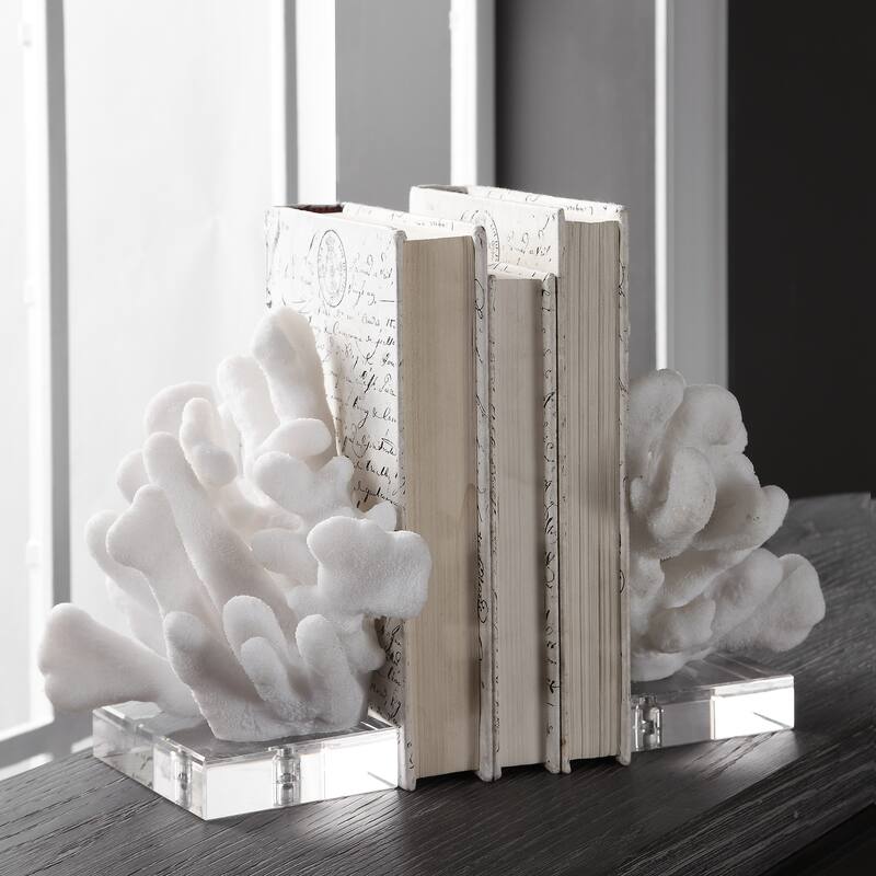 Uttermost Charbel White Bookends (Set of 2)