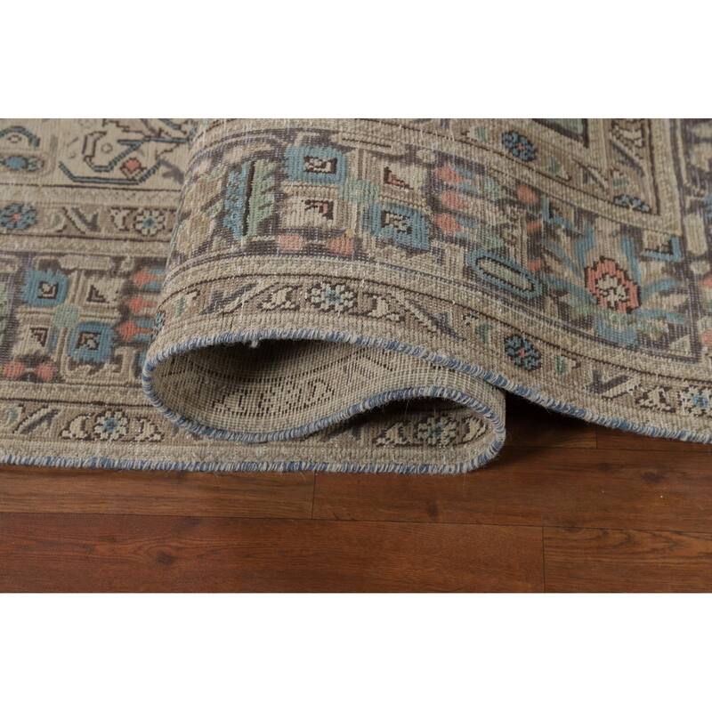 Geometric Tabriz Persian Vintage Area Rug Handmade Wool Carpet - 6'6"x 9'10"