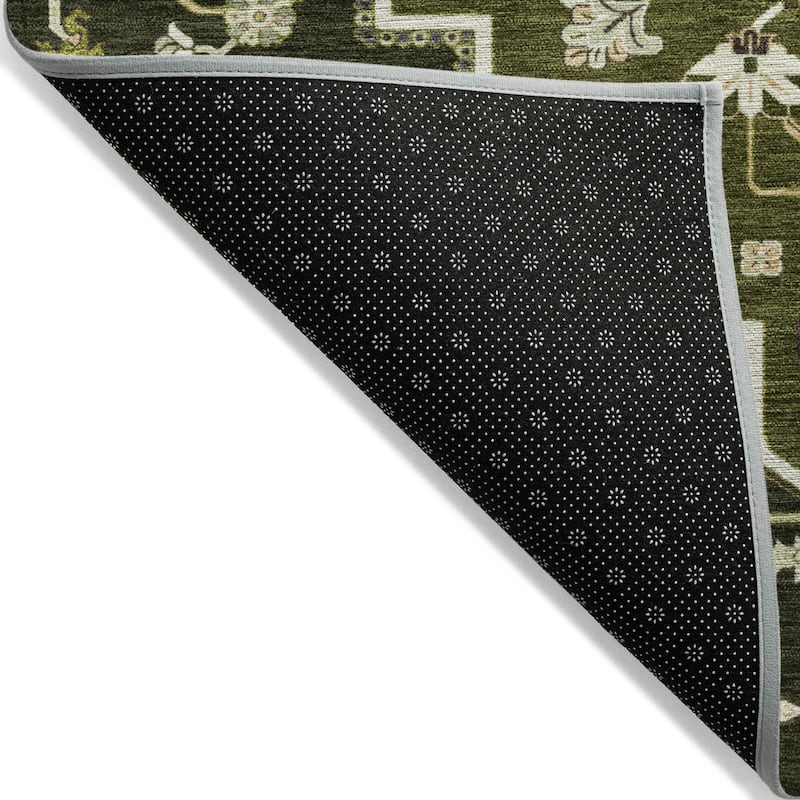 Machine Washable Indoor/ Outdoor Persian Traditional Chantille Rug
