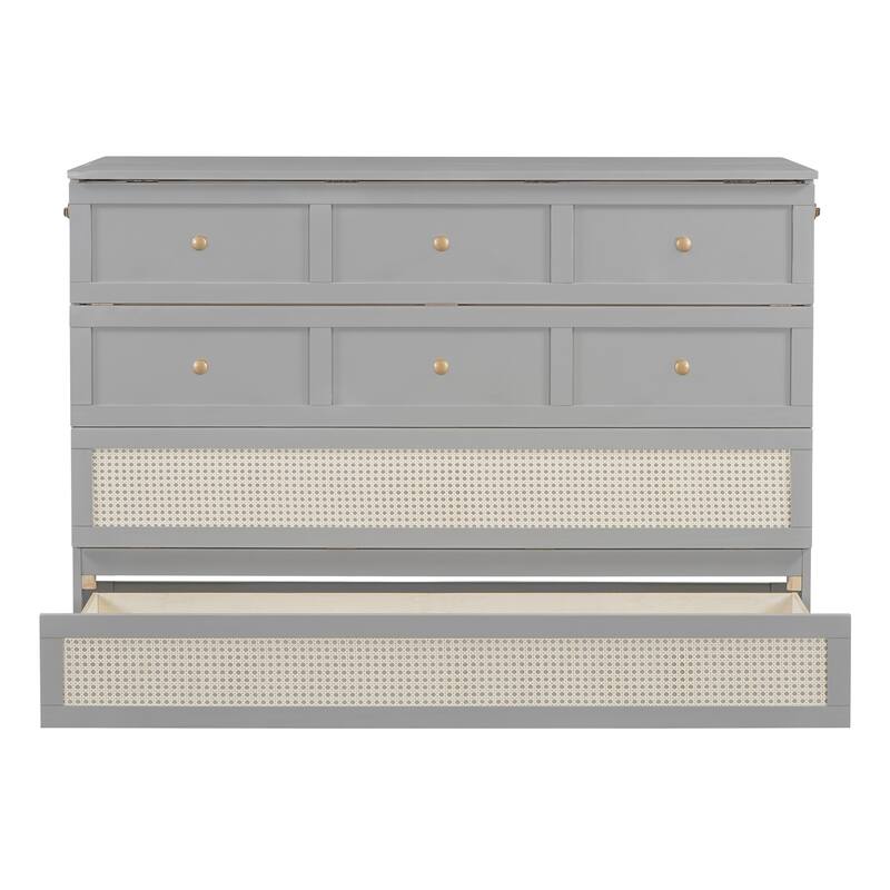Queen Size Murphy Bed with Versatile Storage & Large Drawers