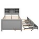 preview thumbnail 12 of 13, Captain Bed Platform Bed with 3 Drawers and Trundle USB-Twin, Grey