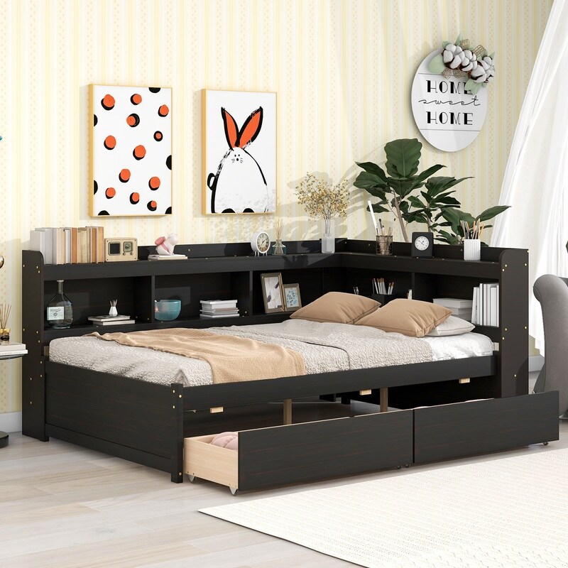L shaped sales beds with storage