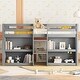 preview thumbnail 12 of 17, Multi-function Twin Size Low Loft Bed with Shelves for Kids