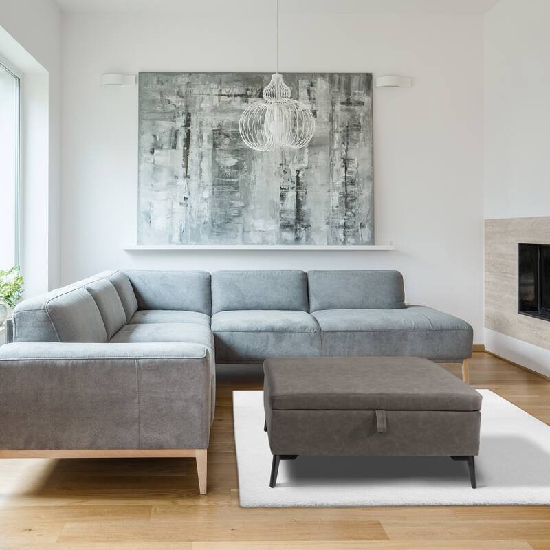 Linden Square Storage Ottoman