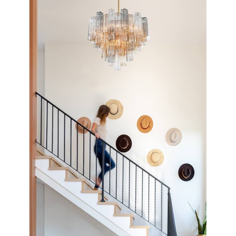 Crystorama Lighting Group ADD-312-AU Addis 12 Light 27" Wide Waterfall