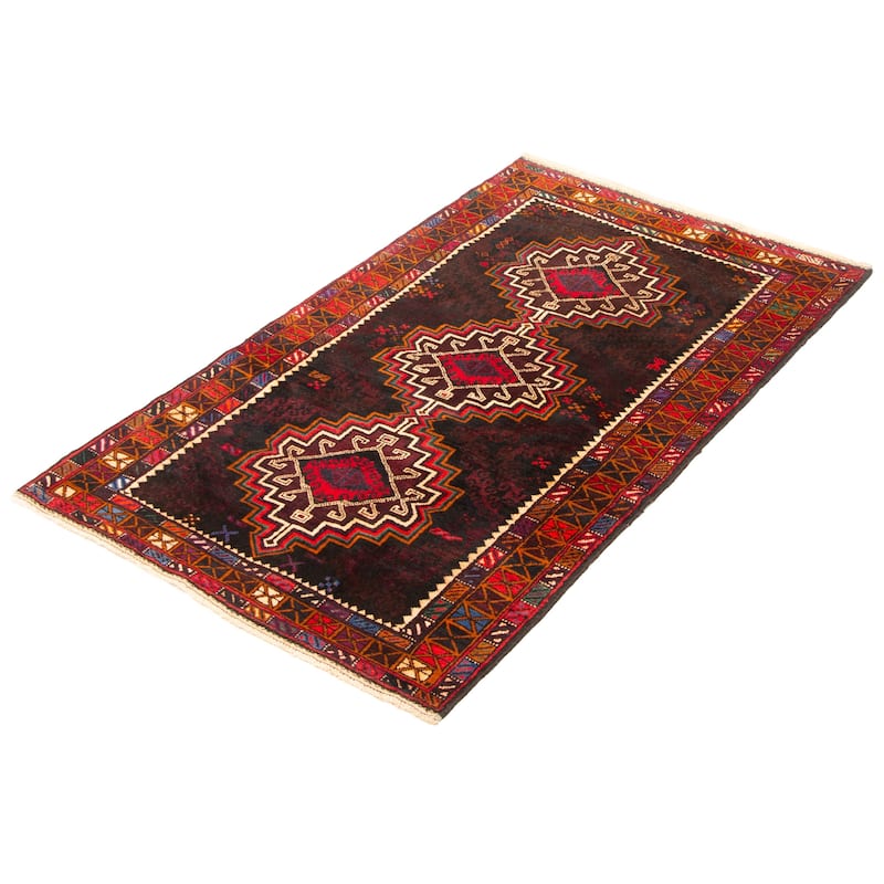 ECARPETGALLERY Hand-knotted Teimani Navy Wool Rug - 3'7 x 6'0