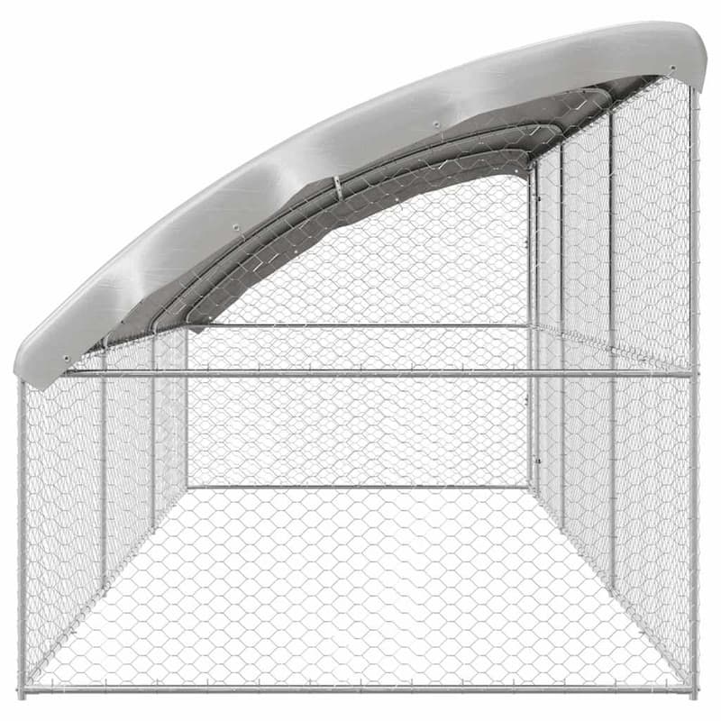 vidaXL Dog Kennel 2 pcs Silver Steel