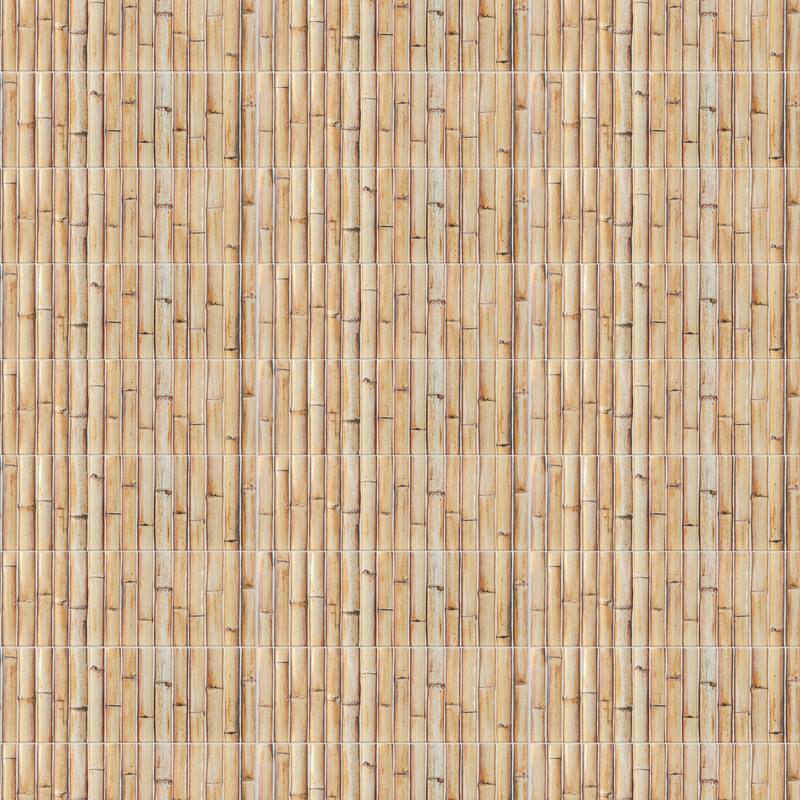 Merola Tile Bamboo Haven Tiki Cream 5-7/8" x 11-7/8" Fluted Ceramic Wall Tile