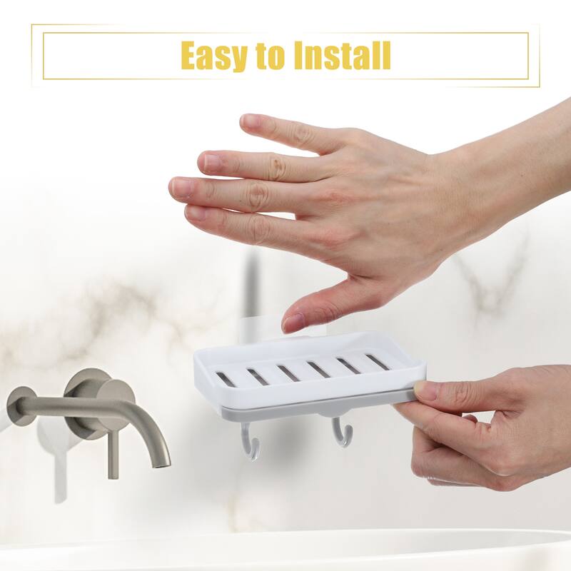 2 Pcs Wall Mounted Soap Dish Soap Box Soap Holder for Bathroom