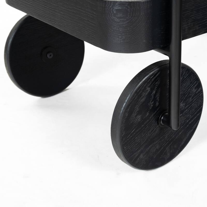 SAFAVIEH Couture Malek Wood And Metal 2 Shelf Bar Cart - 35"W x 19"D x 32"H