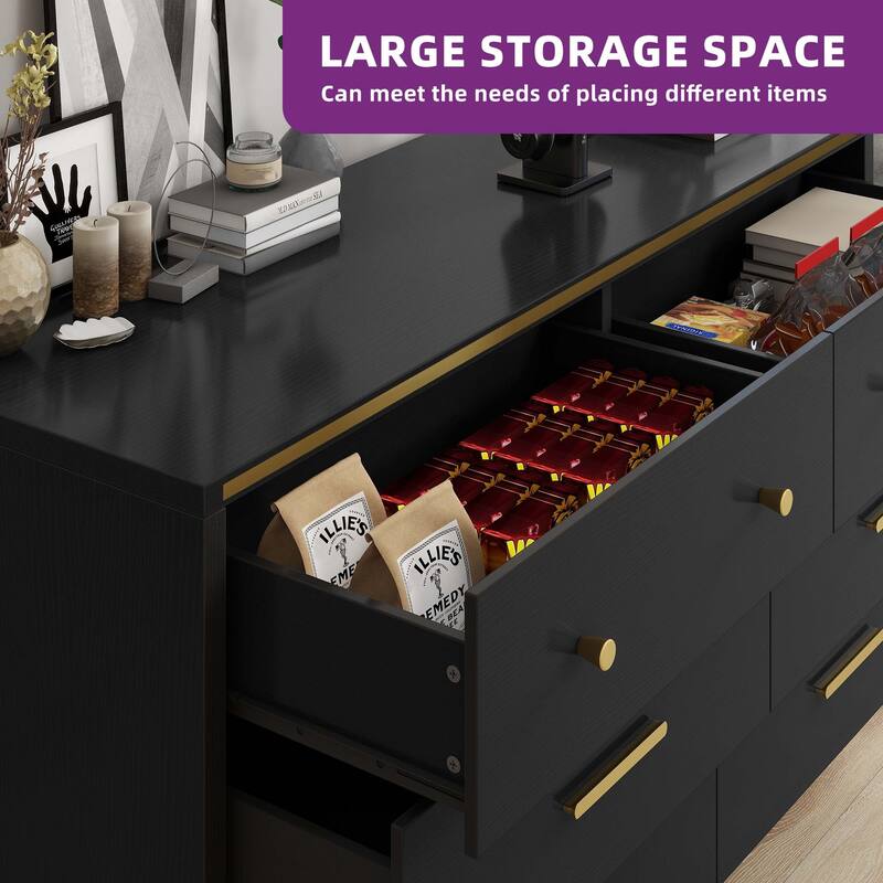 Moasis 47" W 6 Drawers Double Dresser for Bedroom, Chests of drawers