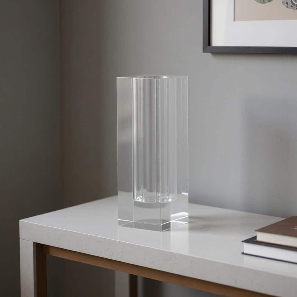 10" Clear Square Glass Table Vase - 3.90