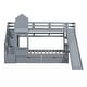 preview thumbnail 14 of 50, Twin-Over-Twin Castle Style Bunk Bed with 2 Drawers 3 Shelves and Slide