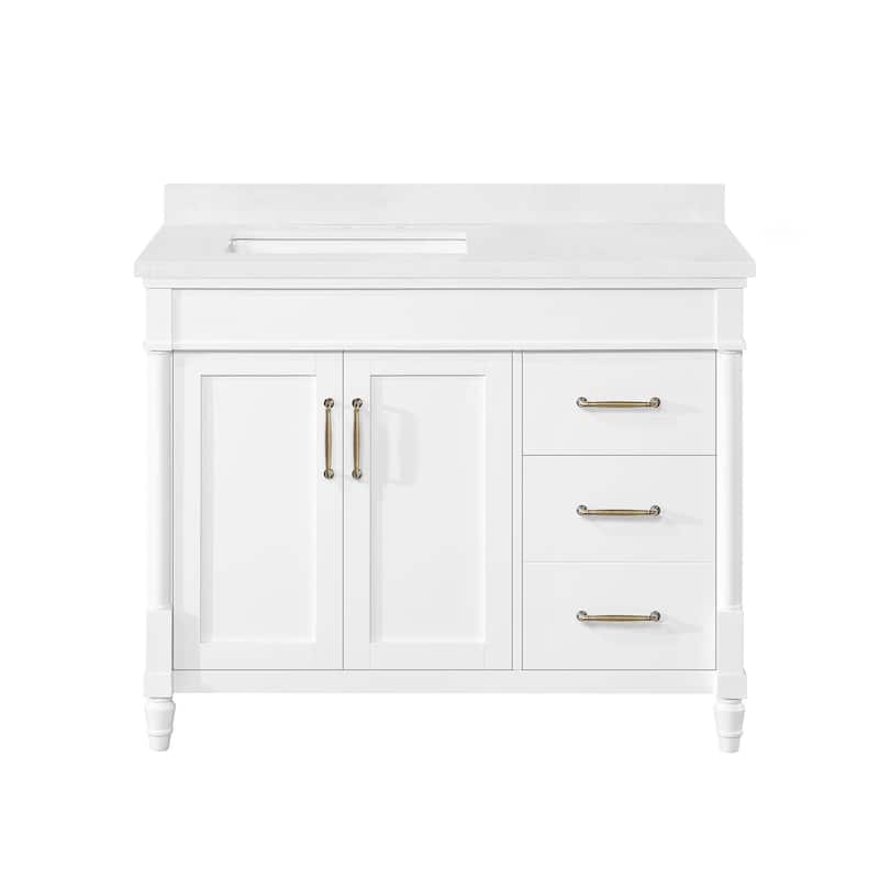 Salisbury Bathroom Vanity with White Engineered Marble Top