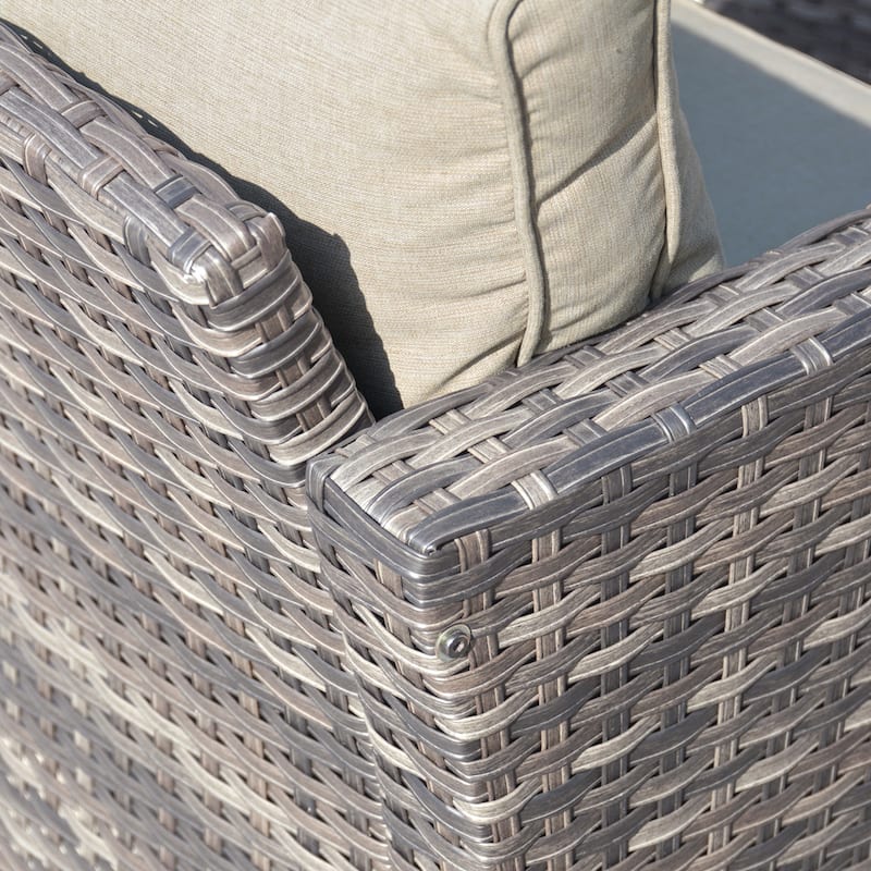 OVIOS 6-piece Patio Wicker Conversation Sofa Set with Swivel Rocking Chairs