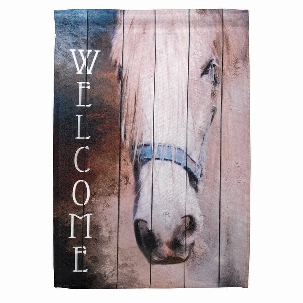 18" x 13" Horse "Welcome" Garden Flag - N/A