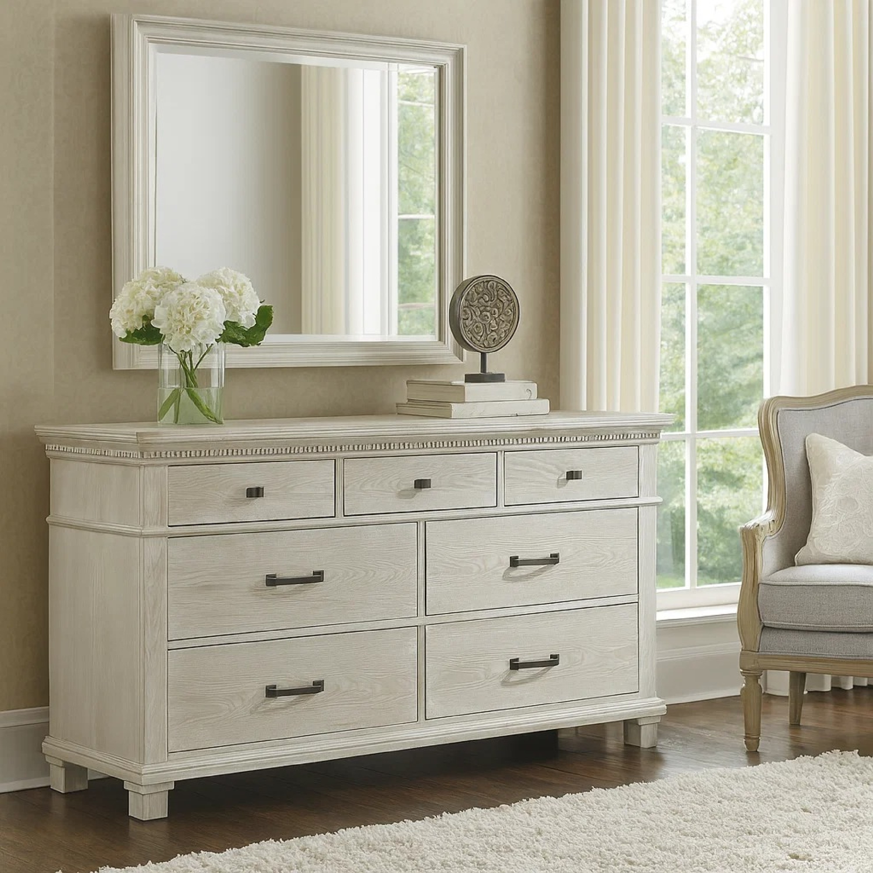 grey pine dresser Avy Wide | Light Mist Gray Wood full sleeve outfit women