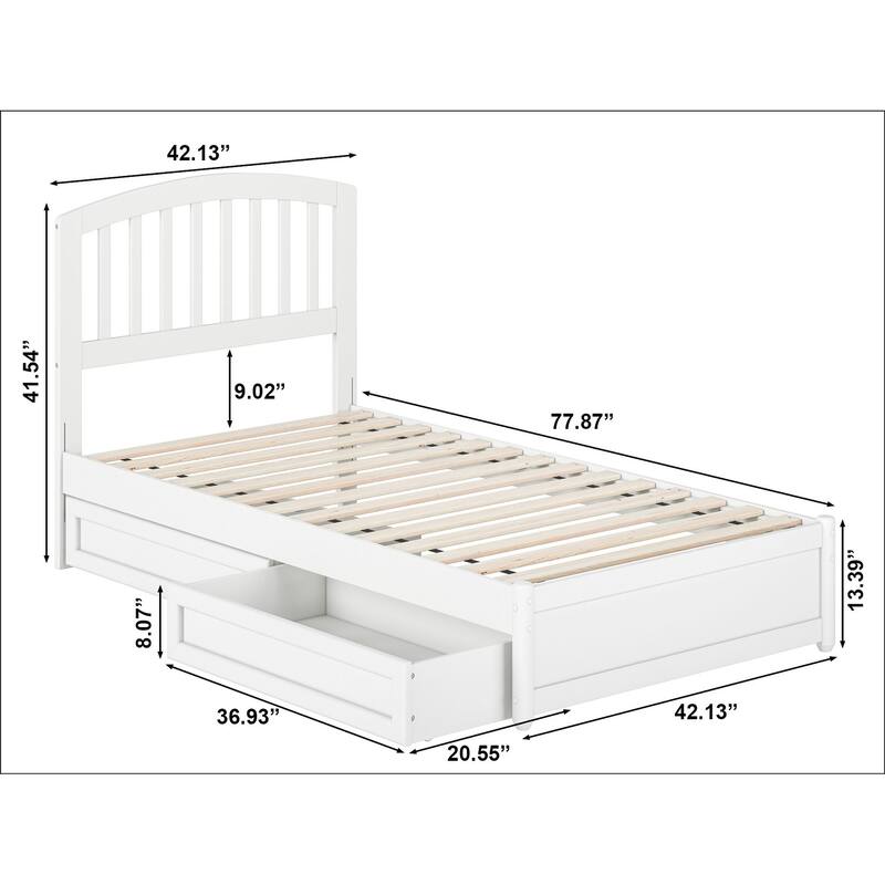 Lucia Platform Bed with Panel Footboard and Storage Drawers