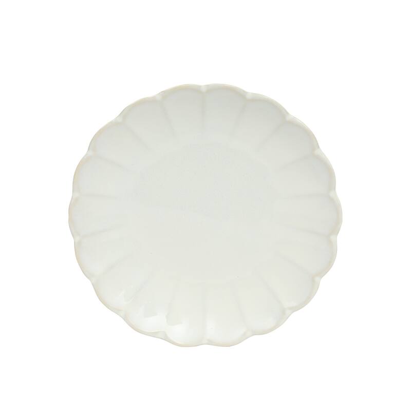 Gibson Elite Malibu Shore 16 Piece Scallop Stoneware Reactive Glaze (Service for 4) Ceramic Plates and Bowls Dinnerware Set