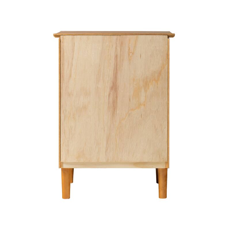 Walker Edison Bullrushes 1-Drawer Solid Wood Nightstand (Set of 2)