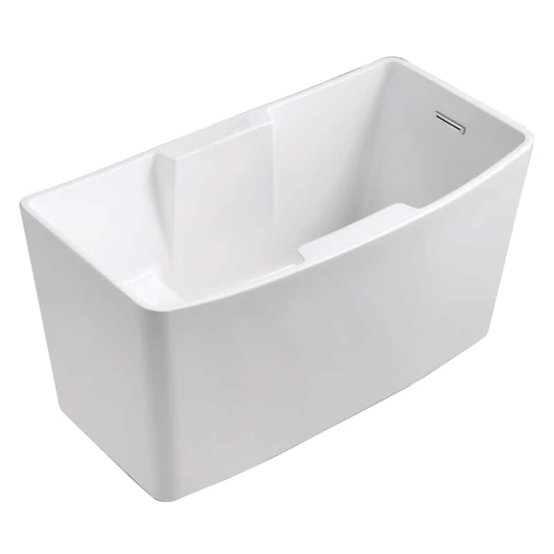 Kingston Brass VTSQ512827S Aqua Eden 51" Free Standing Acrylic Soaking - Glossy White