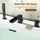 preview thumbnail 20 of 23, Bathtub Filler Faucet with Sprayer, Double-Handle Deck-Mount Roman Tub Faucet with Handshower, Pressure Balanced Valve Included