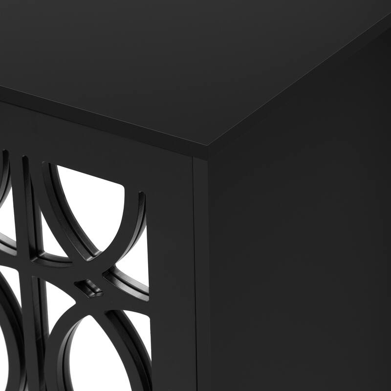 47.25" Mirror TV Stand with 3 Doors featuring Floral Accents