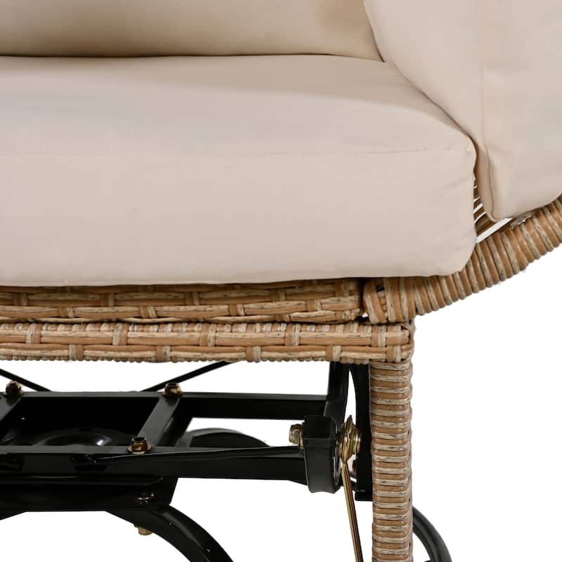 Nestfair Rattan Egg Patio Chair Swivel Chair with Rocking