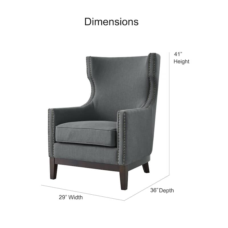 Steve Silver Railey Fabric Upholstered Modern Wingback Accent Chair