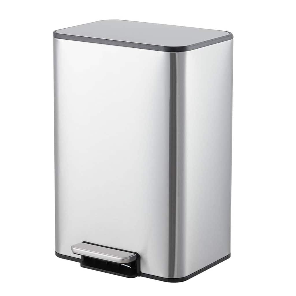 15L Soft-Close Lid Compact Stainless Steel Trash Can for Kitchen, Bathroom