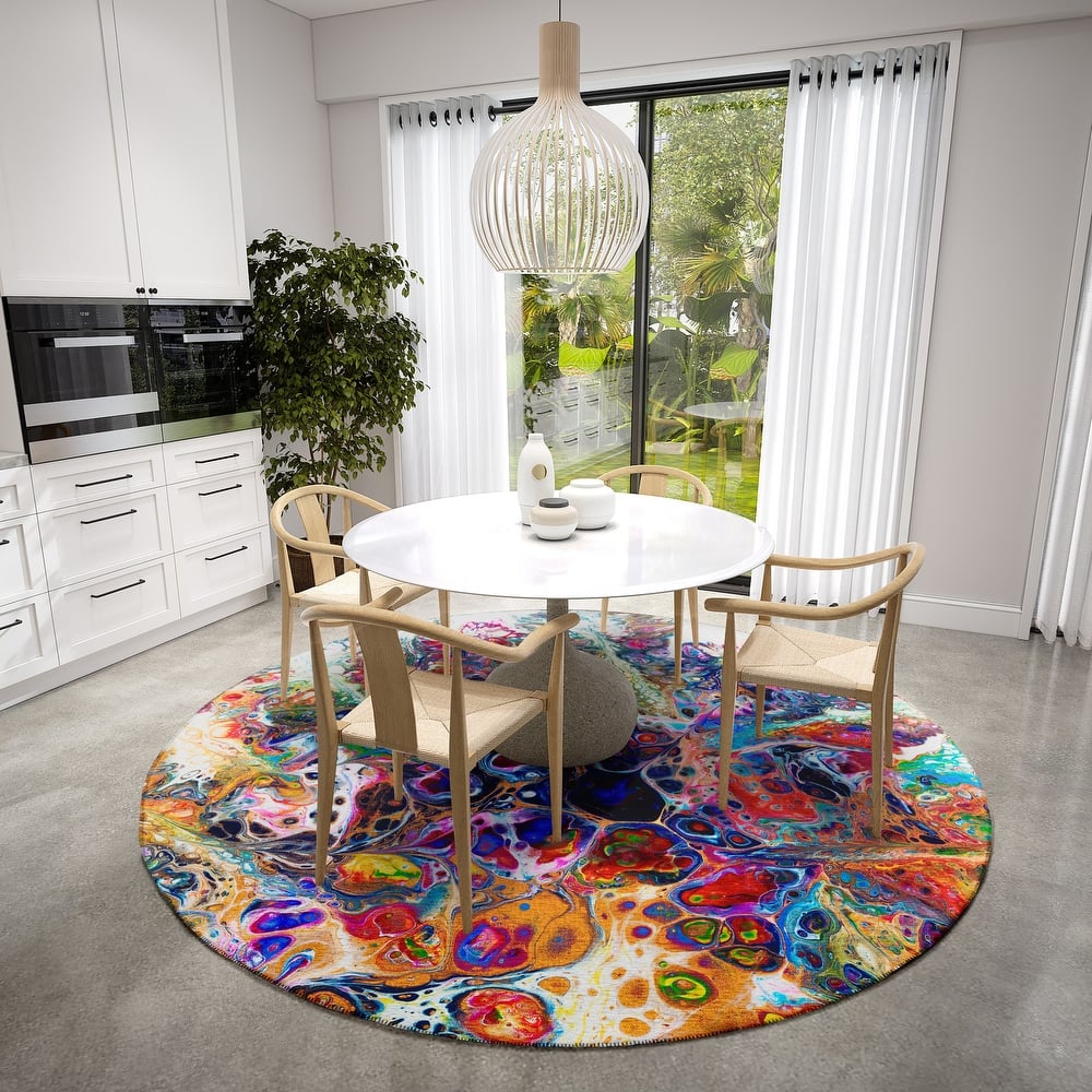 Addison Indoor/ Outdoor Karina Abstract Washable Area Rug
