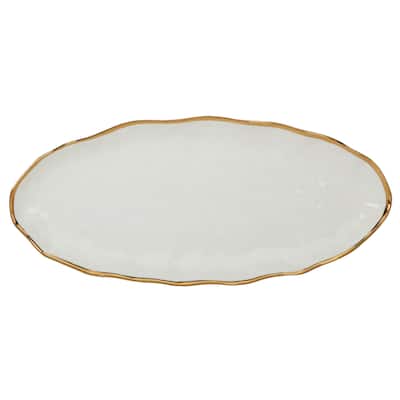 Certified International Regency Gold Oval Fish Platter, 19.5" X 8.5" - 19.5" x 8.5" x 1.5"