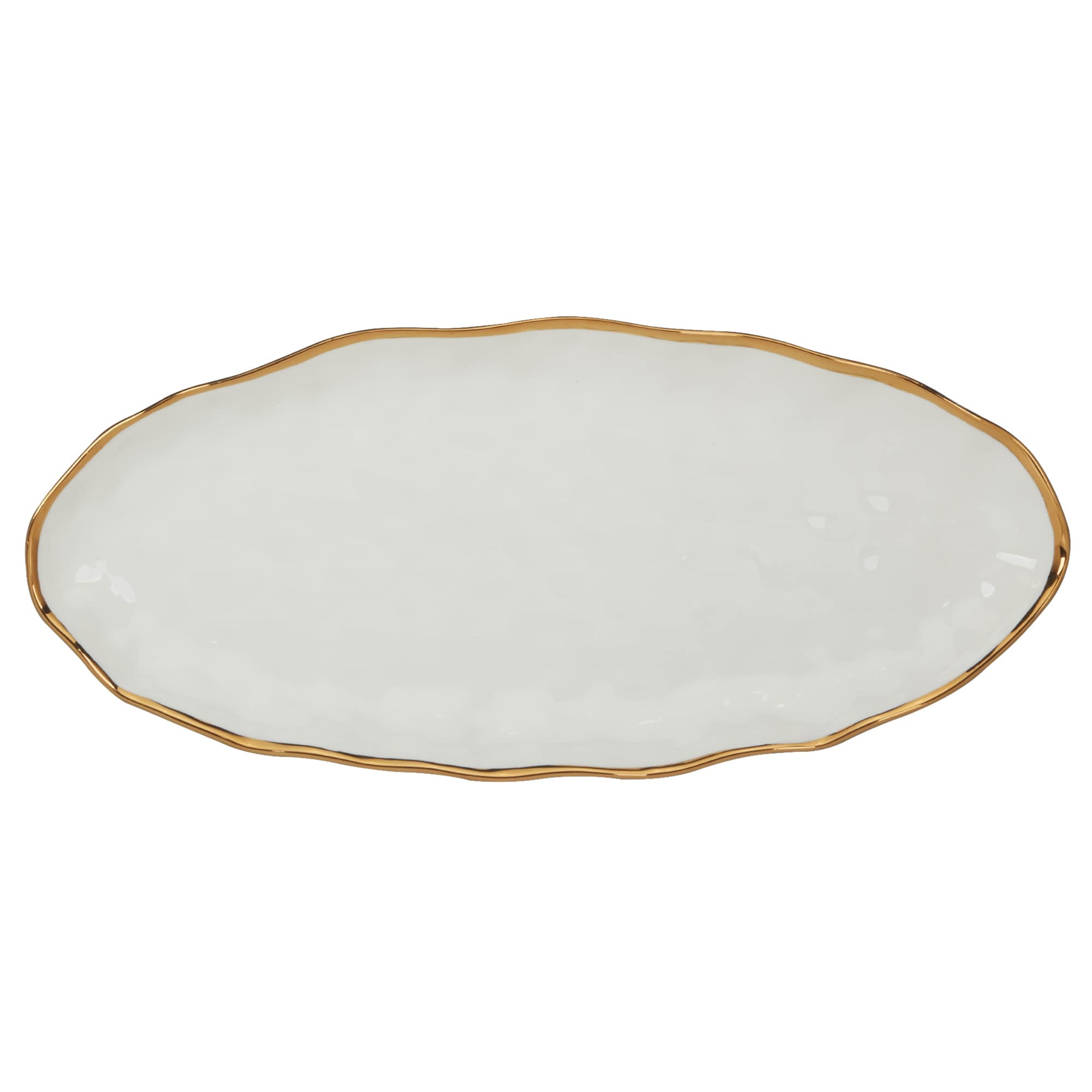 Certified International Regency Gold Oval Fish Platter, 19.5" X 8.5" - 19.5" x 8.5" x 1.5"
