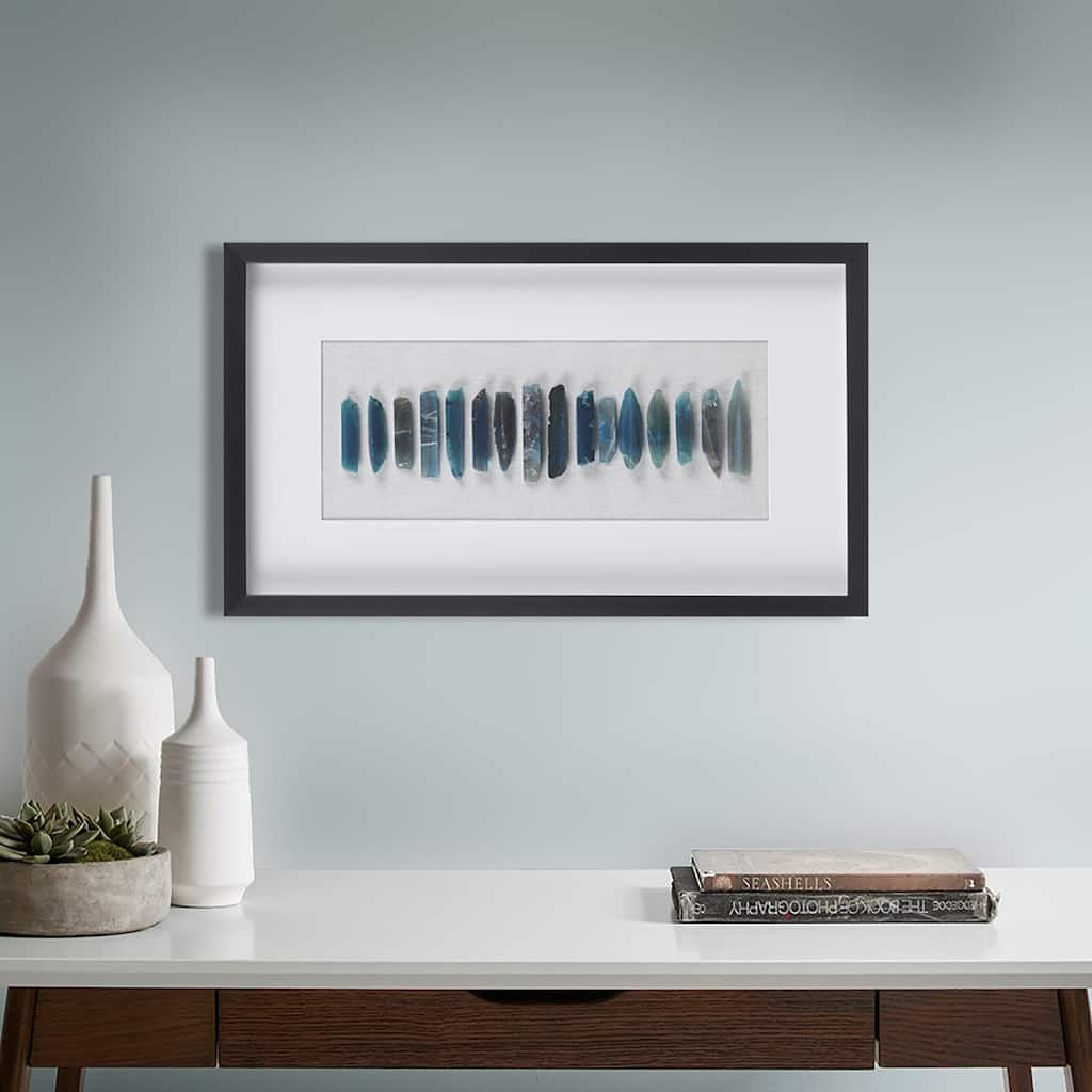 INK+IVY Cerulean Stones Framed Blue Agate Shadowbox Wall Decor Panel