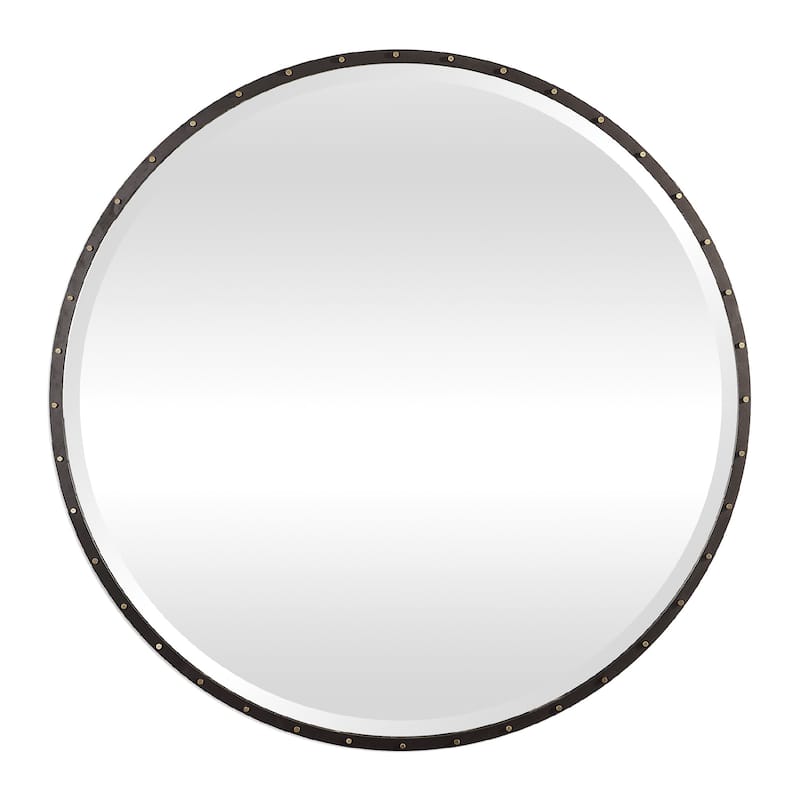 Round Wall Mirror - 42" - Black and Gold