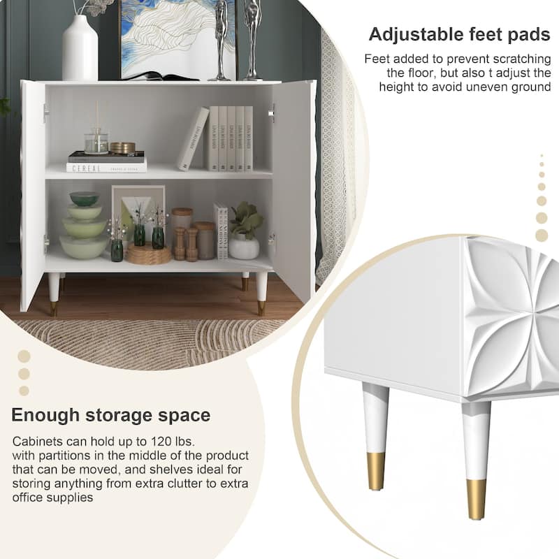 2 Door White Locker Accent Cabinet