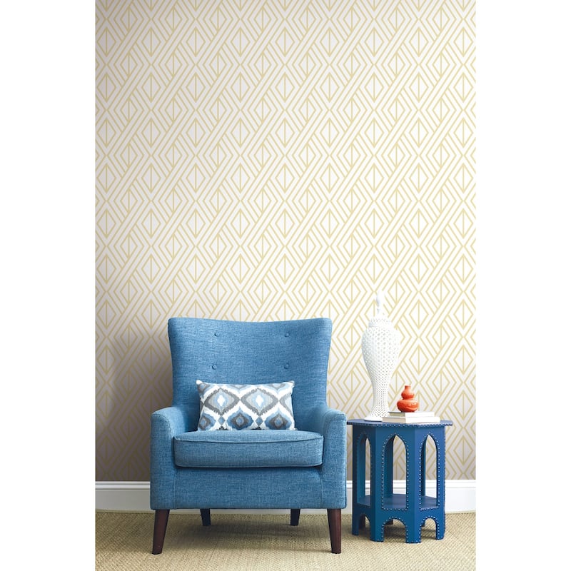 NextWall Gold Diamond Geometric Peel and Stick Removable Wallpaper - 20.5 in. W x 18 ft. L