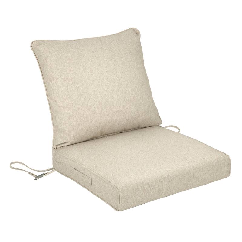 Aoodor Outdoor Deep Seat Cushion Set, Waterproof Patio Furniture Cushions with Adjustable Straps & Removable Cover - 19"x19" - Brown