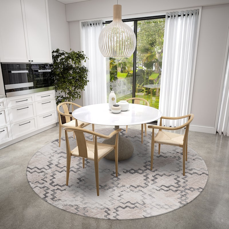 Indoor/ Outdoor Yuma Morroccan Washable Rug - 8' x 8' - Taupe